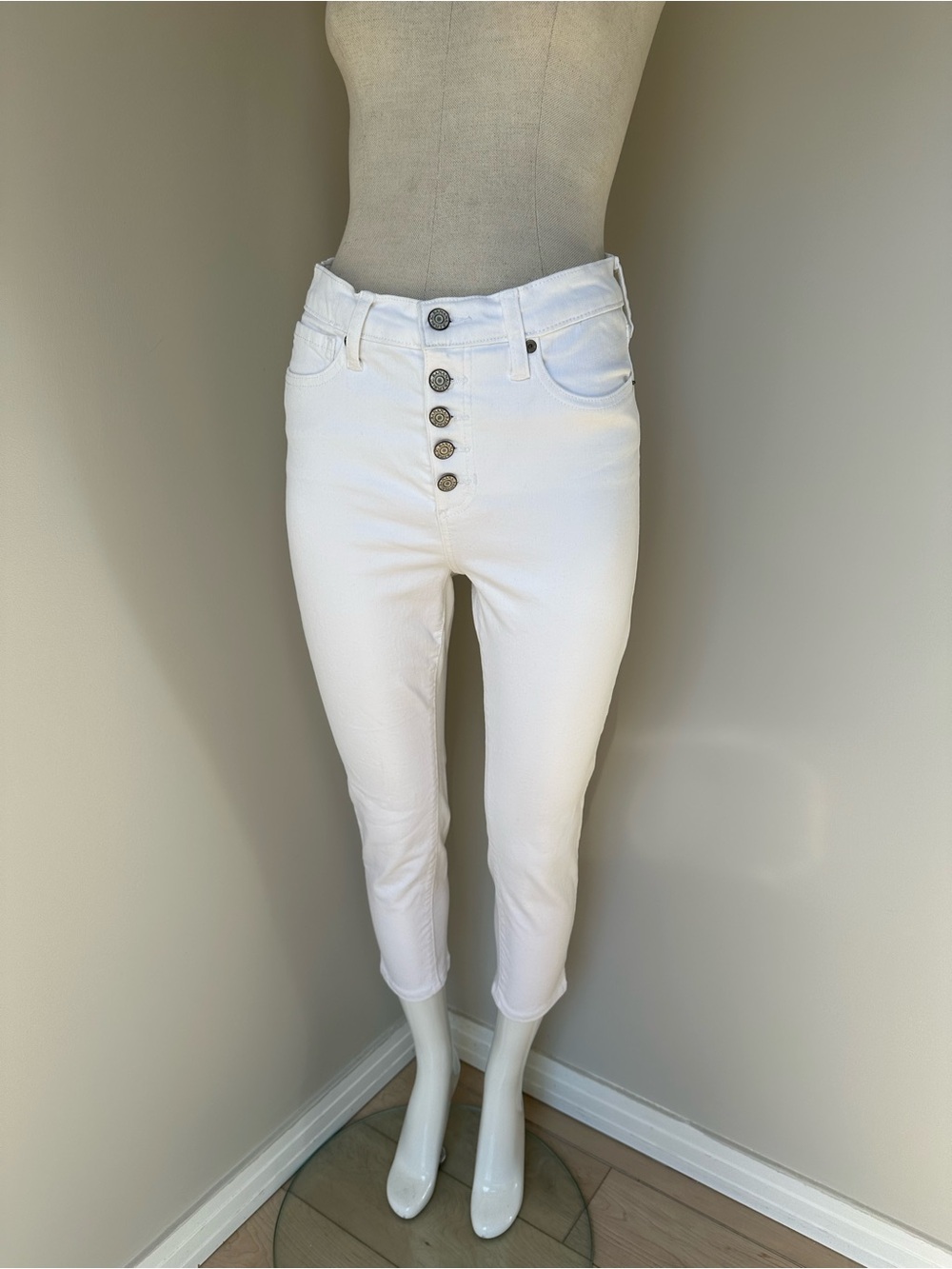 Banana Republic White High-Rise petite Button-Fly Women's Jeans